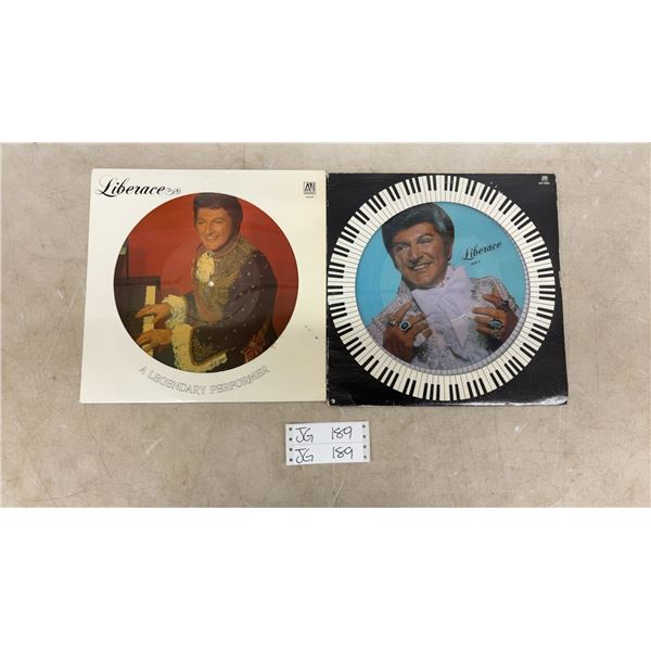 2 Liberace Picture LP Record Albums, One is AVI-6065 and AVI-6127
