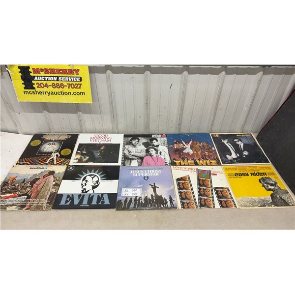 10 Original Soundtrack Movies LP Record Albums, Good-Morning Vietnam, Pretty in Pink, Blues