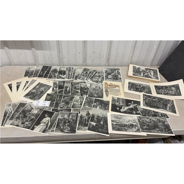 Box of Very Old Prints out of Books