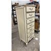 Image 9 : Vintage French Provincial Style 7-Drawer Lingerie Chest, Cream With Gold Trim, 52 × 16 × 22”