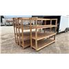 Image 1 : 3 Wooden Shelves; 2 are 4 Tier and 1 is 3 Tier 84 × 24 × 74