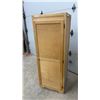 Image 1 : Light Wood Wardrobe with Hanging Rod and Shelf, 24 × 21 × 66 and Metal Stool