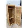 Image 3 : Light Wood Wardrobe with Hanging Rod and Shelf, 24 × 21 × 66 and Metal Stool