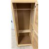 Image 4 : Light Wood Wardrobe with Hanging Rod and Shelf, 24 × 21 × 66 and Metal Stool