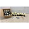 Image 1 : Halloween Flameless LED Candles with Black Silhouette Designs and Remotes, Set of 12