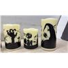 Image 3 : Halloween Flameless LED Candles with Black Silhouette Designs and Remotes, Set of 12