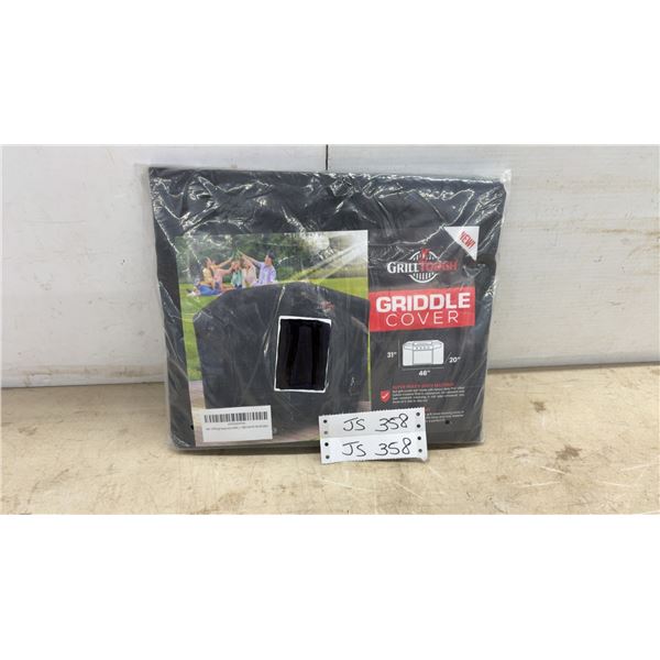 GrillTough Heavy-Duty Griddle Cover, 48” x 20” x 31”, Black PVC-Lined Oxford, Waterproof. New or