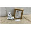 Image 1 : Ghost with Dog Resin Figurine with Pink Floral Crown by Kimberly Clark, 6” Tall