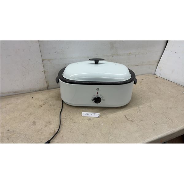 GE White Electric Roaster Oven with Removable Insert Pan, 150°F–450°F Temperature Control