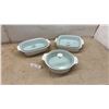Image 1 : Three Ovenware Casserole Dishes with Aqua-Tinted Glass Lids