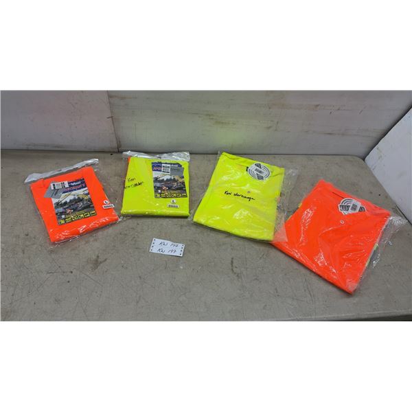 Four Hi-Vis Shirts: Viking Journeyman Orange and Green Size L, Port Authority XXL