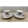 Image 10 : Royal Albert Petit Point Bone China Floral Tea Set, Plates, Cups, and Saucers, 17 Pieces