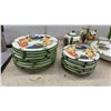 Image 2 : 40 Pieces Italian Frutta Pattern Ceramic Dinnerware Set, Plates, Bowl, Teapot, Cruets, Mugs and