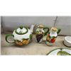 Image 3 : 40 Pieces Italian Frutta Pattern Ceramic Dinnerware Set, Plates, Bowl, Teapot, Cruets, Mugs and