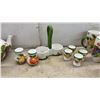Image 6 : 40 Pieces Italian Frutta Pattern Ceramic Dinnerware Set, Plates, Bowl, Teapot, Cruets, Mugs and