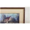 Image 3 : Framed Decorative Print of Cottage Garden in Ornate Carved Wood Frame with Gold Accents, 30 × 34”
