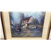 Image 5 : Framed Decorative Print of Cottage Garden in Ornate Carved Wood Frame with Gold Accents, 30 × 34”