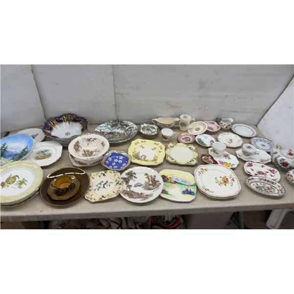 Assorted China Plates, Serving Bowls Teapot, Saucers