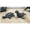 Image 5 : Set of Five Pewter-Finish Decorative Blue Mountain Figurines, Dolphin, Panther, Elephant, Seal