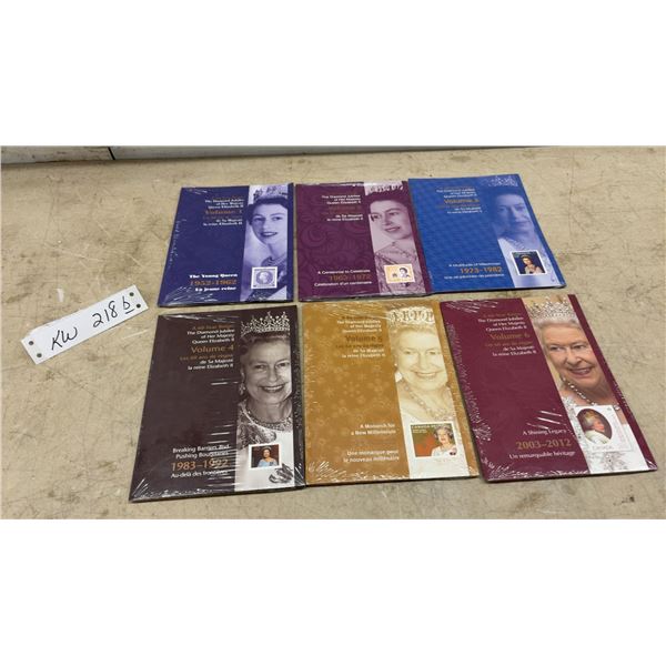 Canada Post Diamond Jubilee Keepsake Folders, Queen Elizabeth II 60-Year Reign, Volumes 1-6