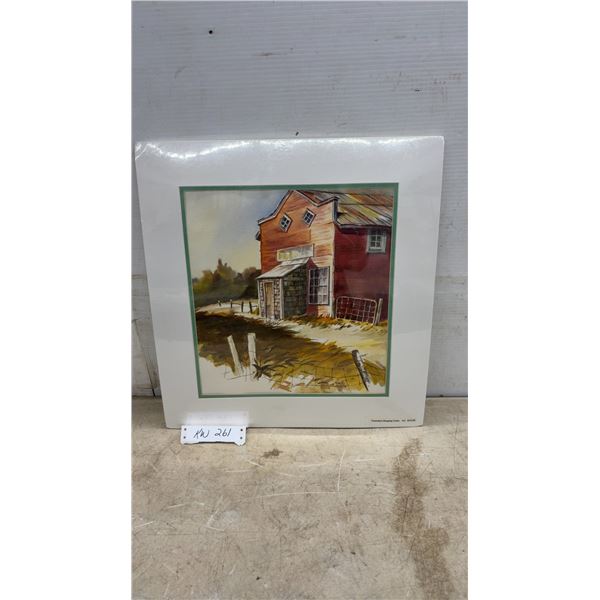 Kenneth Gordon "Yesterday's Shopping Centre" Matted Watercolour Print, 18 1/2 × 17 1/2”