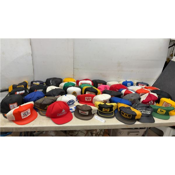 Large Collection of Promotional Ball Caps, John Deere, Brandt, Chev
