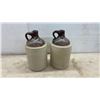 Image 3 : Pair of Antique Two-Tone Stoneware Finger Jugs With Brown Glazed Tops