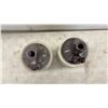 Image 5 : Pair of Antique Two-Tone Stoneware Finger Jugs With Brown Glazed Tops