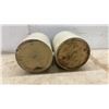 Image 6 : Pair of Antique Two-Tone Stoneware Finger Jugs With Brown Glazed Tops