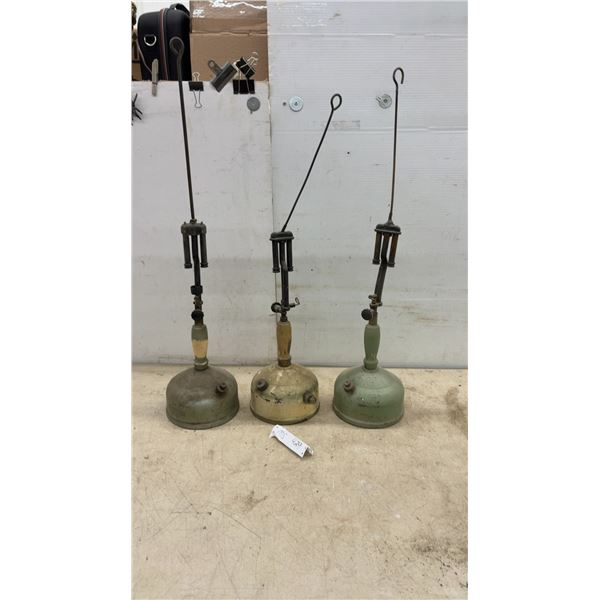 Three Vintage Gas Table Lamps