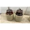 Image 2 : Antique Two-Tone Stoneware Preserve Crocks With Wire Bail Lids