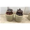 Image 4 : Antique Two-Tone Stoneware Preserve Crocks With Wire Bail Lids