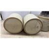 Image 6 : Antique Two-Tone Stoneware Preserve Crocks With Wire Bail Lids