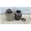 Image 9 : Antique Two-Tone Stoneware Preserve Crocks With Wire Bail Lids
