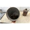 Image 6 : Vintage Metal Liquid Dispenser with Spigot and Sight Glass and Can with Pouring Spout