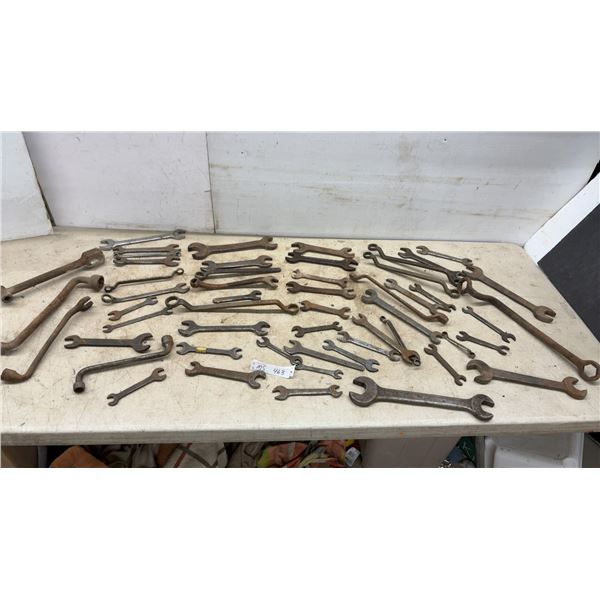 Large Collection of Assorted Vintage and Antique Wrenches Including Barcalo, Ferguson