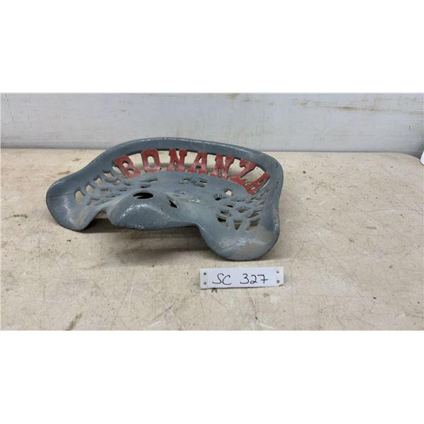 Bonanza Ohio Cultivator Company Cast Iron Implement Seat with Red Raised Lettering
