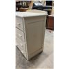 Image 3 : Vintage Painted Off-White Wooden Four-Drawer Dresser with Rectangular Wooden Pull Handles