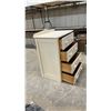 Image 5 : Vintage Painted Off-White Wooden Four-Drawer Dresser with Rectangular Wooden Pull Handles