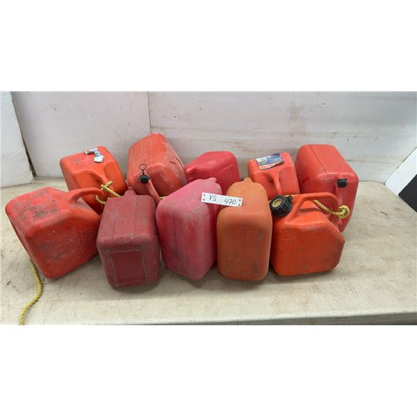 Lot of Plastic Gasoline Containers