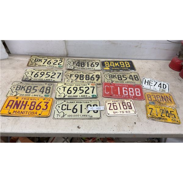 Manitoba License Plates, 1970s-1991, "Sunny Manitoba 100,000 Lakes"