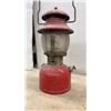 Image 4 : Two Vintage 1966 Coleman 200 Series Single-Mantle Red Lanterns, Glass is Broken in 1 Lantern