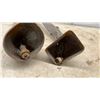 Image 2 : Antique Livestock Cowbells with Leather Straps, Set of 3