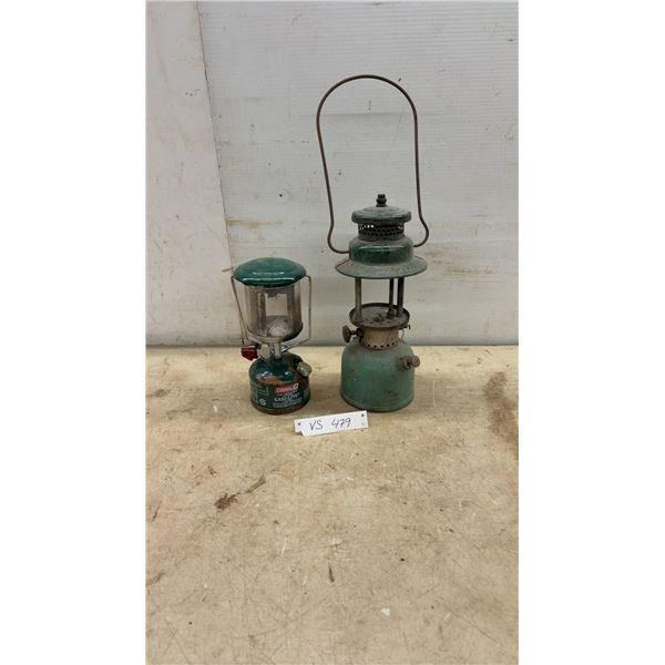 Two Coleman Lanterns: Model 222A Easi-Lite Lantern and Model 242B, Glass is Missing