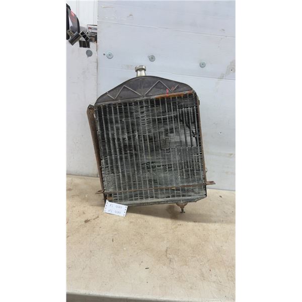Antique 1923 - 27 Ford Model T Radiator with Embossed Triangular Pitched Top Tank