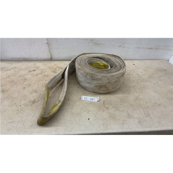 Heavy-Duty Synthetic Web Lifting Sling with Reinforced Yellow Eye Loops