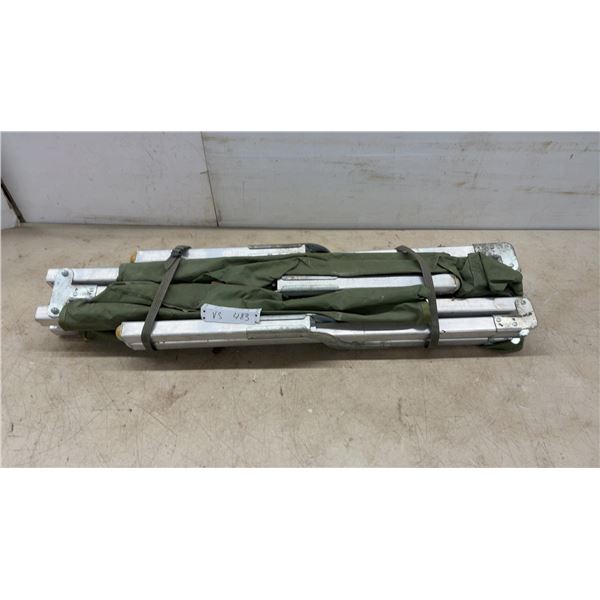 Military-Style Folding Camp Cot with Aluminum Frame and Olive Green Canvas