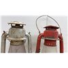Image 3 : 3 Vintage Beacon Cold Blast Kerosene Lanterns, 1 Lantern Glass Cracked and 1 Missing