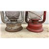 Image 4 : 3 Vintage Beacon Cold Blast Kerosene Lanterns, 1 Lantern Glass Cracked and 1 Missing