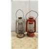 Image 5 : 3 Vintage Beacon Cold Blast Kerosene Lanterns, 1 Lantern Glass Cracked and 1 Missing